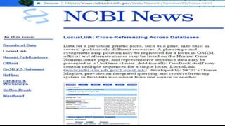 Major databases in bioinformatics