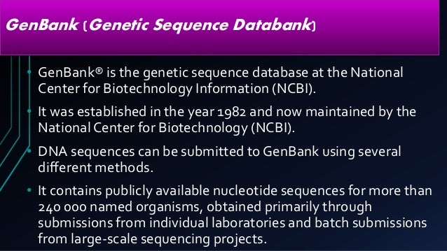 major databases in bioinformatics