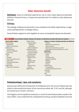 Major depressive disorder | DOCX