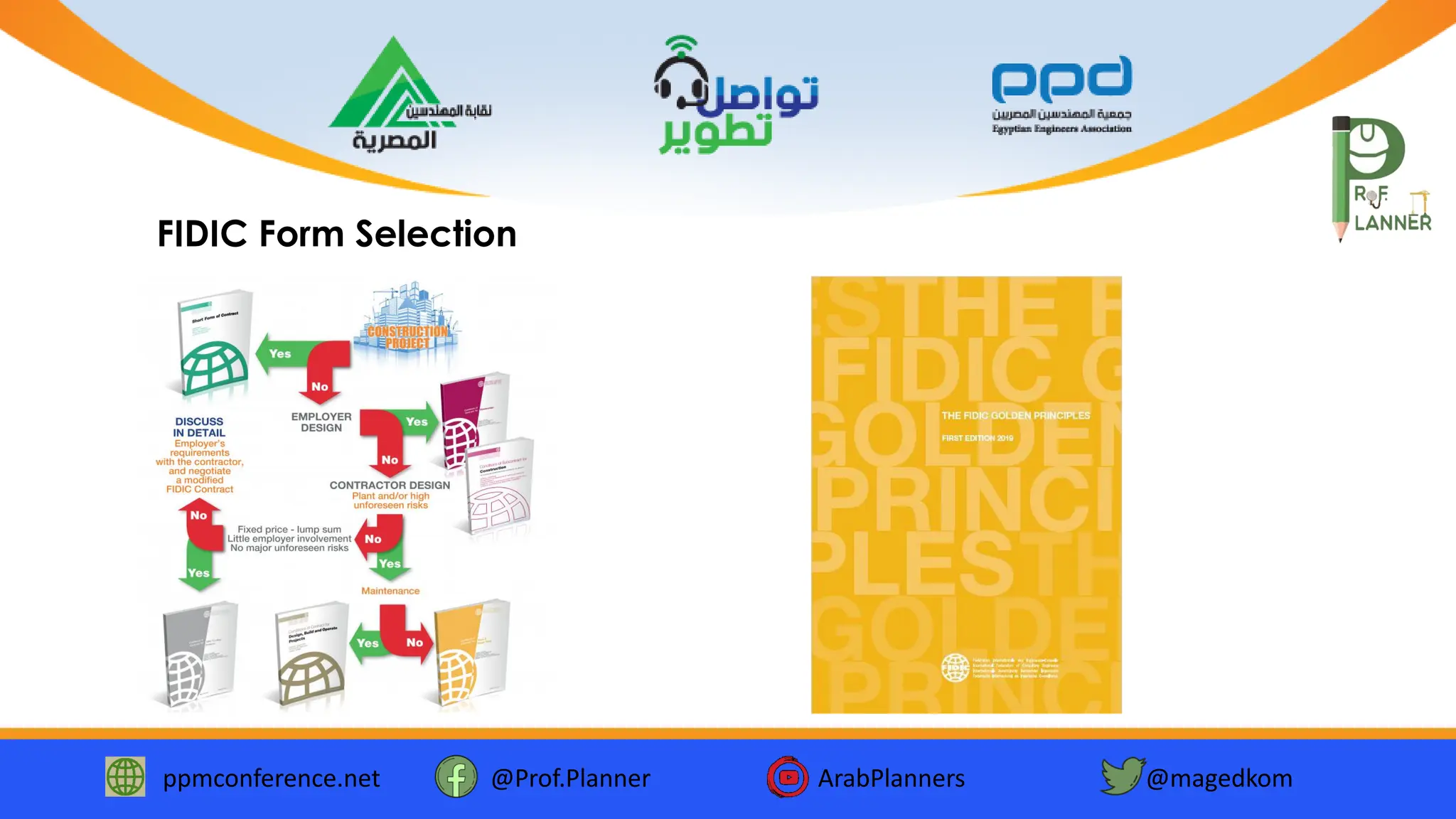 ppmconference.net @Prof.Planner ArabPlanners @magedkom
FIDIC Form Selection
 