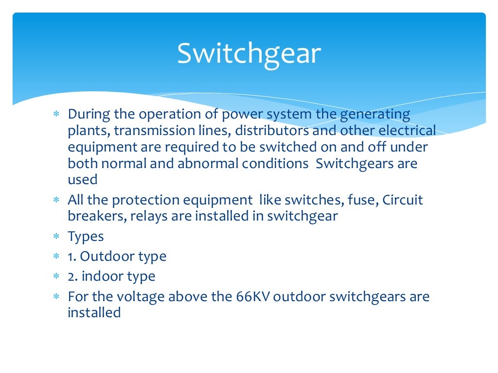 Major electrical equipment in power plants