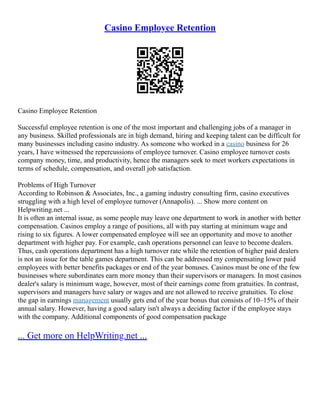 Income Retention Major Factors Of Employee Retention | PDF