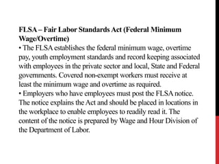 Major federal and state labor laws