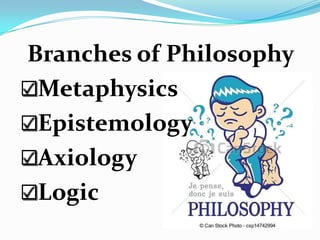 2 Major fields of philosophy METAPHYSICS AND EPISTEMOLOGY ONLY | PPTX