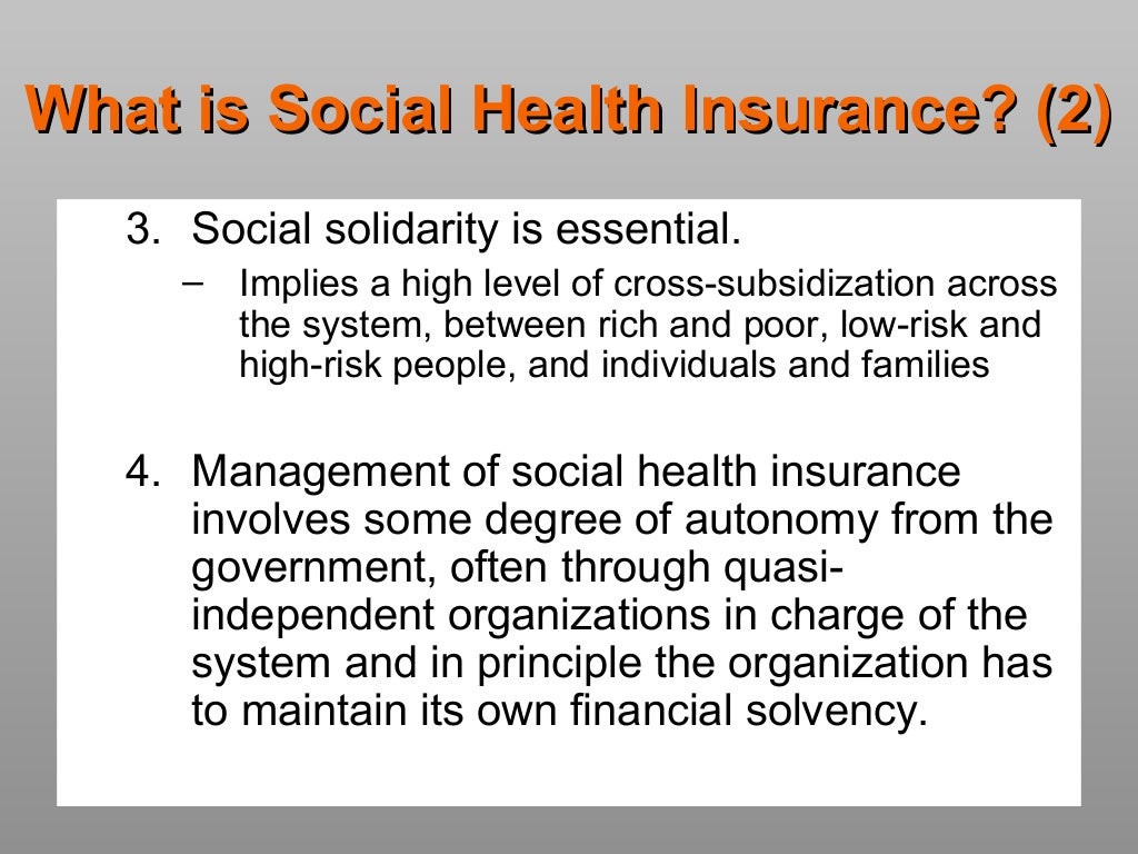 Major health financing model