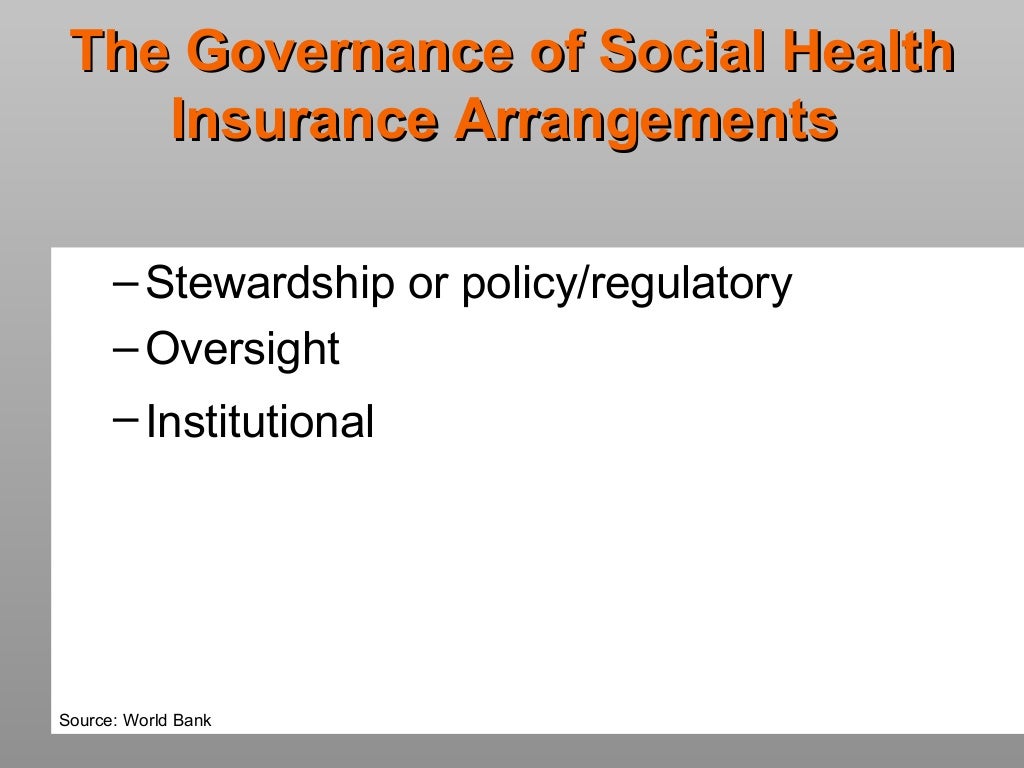 Major health financing model