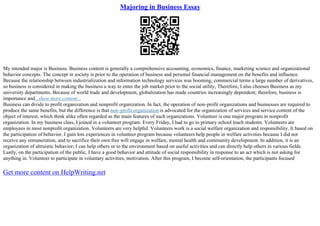 Majoring In Business Essay | PPT