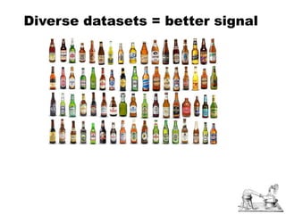 Diverse datasets = better signal
 