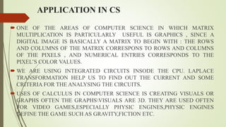 Applications of algebra and calculus | PPT