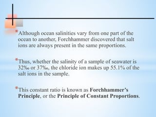 Major And Minor Components Of Seawater Major And Minor Components Of Seawater