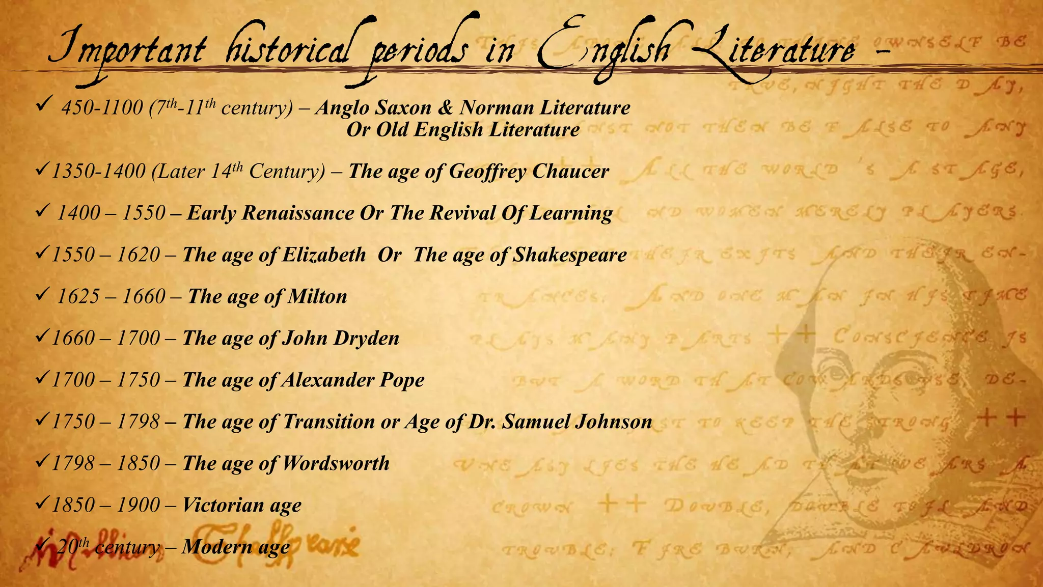 History of English Literature | PPTX