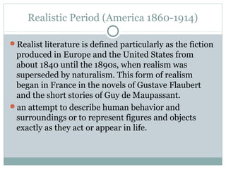 Major Periods in English and American Literature