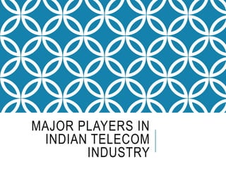 MAJOR PLAYERS IN
INDIAN TELECOM
INDUSTRY
 
