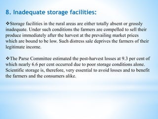 Inadequate Storage Major problems in agriculture | PPTX