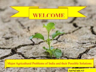 Major Agricultural Problems of India and their Possible Solutions
 