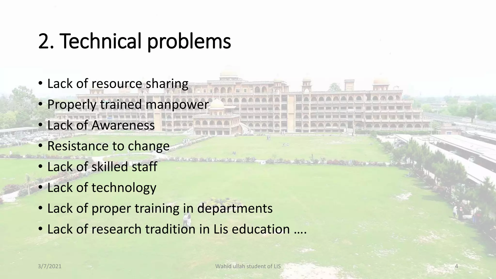 Major problems in LIS.pptx
