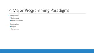 Major Programming Paradigms | PPTX