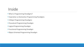 Major Programming Paradigms | PPTX