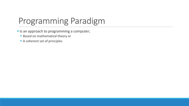 Major Programming Paradigms | PPTX