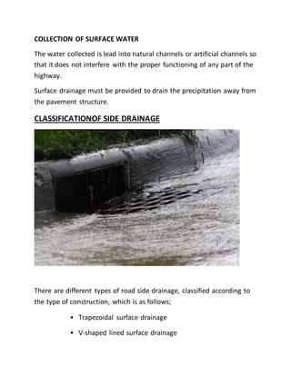 planning, design and estimation of road side drainage system | DOCX
