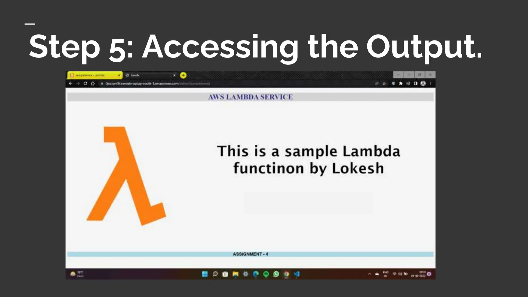 Step 5: Accessing the Output.