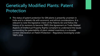 Gmo Declaration Format genetically modified organisms (related to IPR) by Tahura Mariyam | PPTX