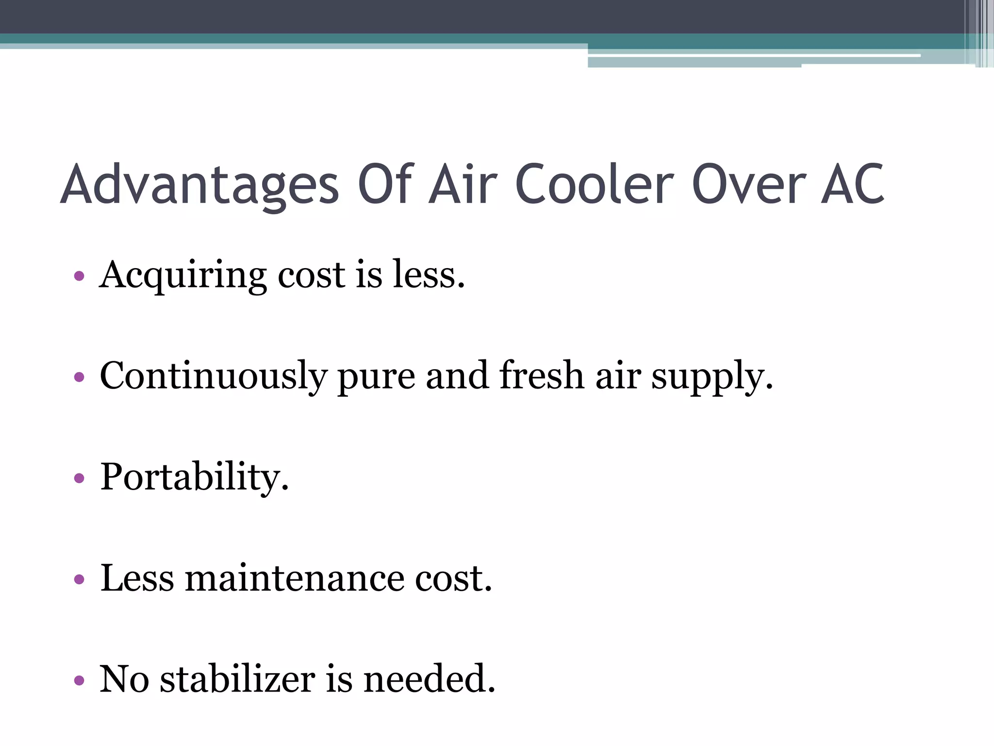 Summer desert cooler vs Air conditioner PPT