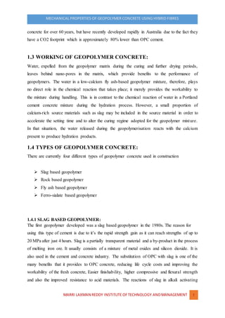 MECHANICAL PROPERTIES OF GEOPOLYMER CONCRETE USING HYBRID FIBRES | DOCX