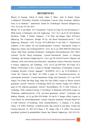 MECHANICAL PROPERTIES OF GEOPOLYMER CONCRETE USING HYBRID FIBRES | DOCX
