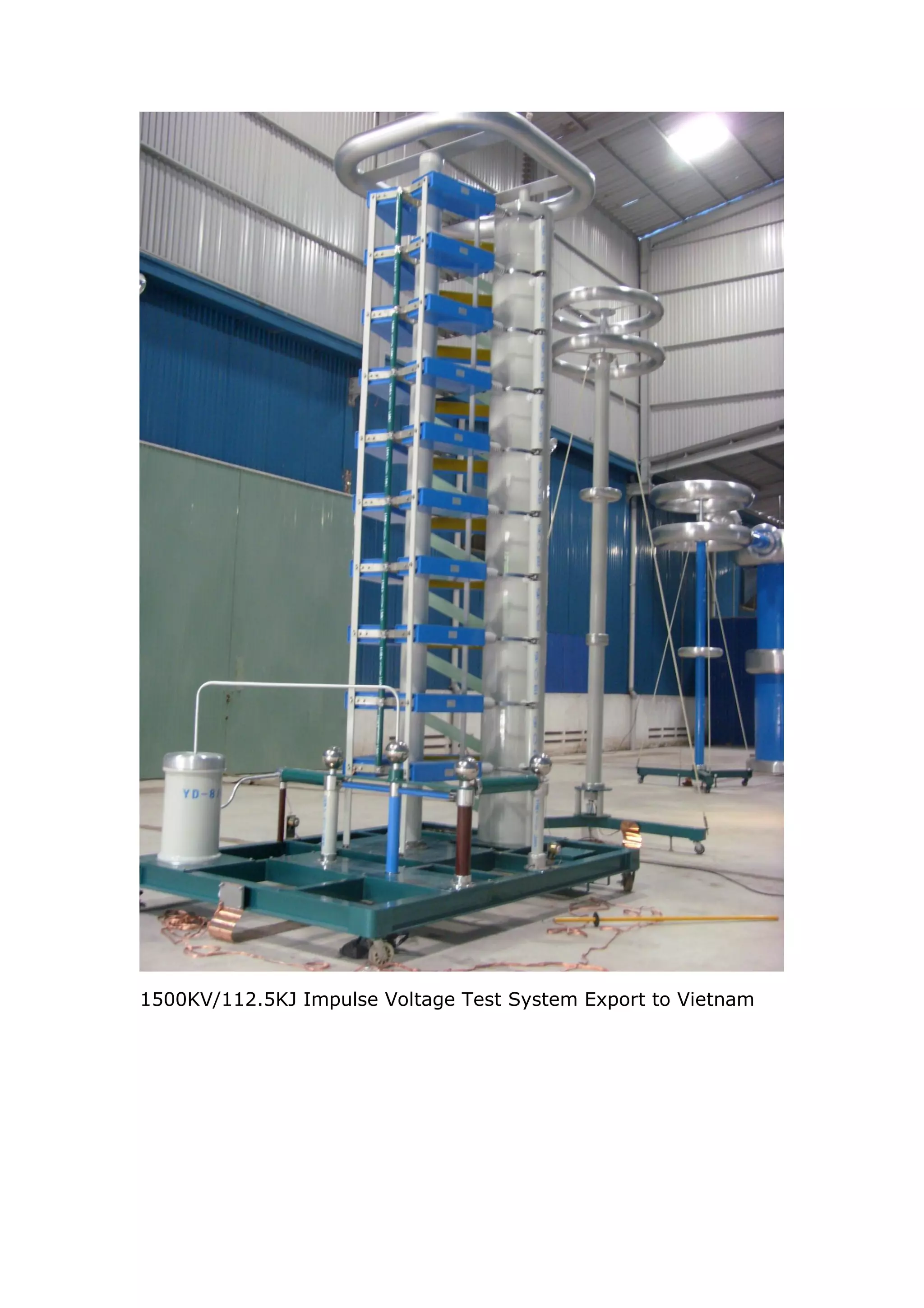 1500KV/112.5KJ Impulse Voltage Test System Export to Vietnam
 