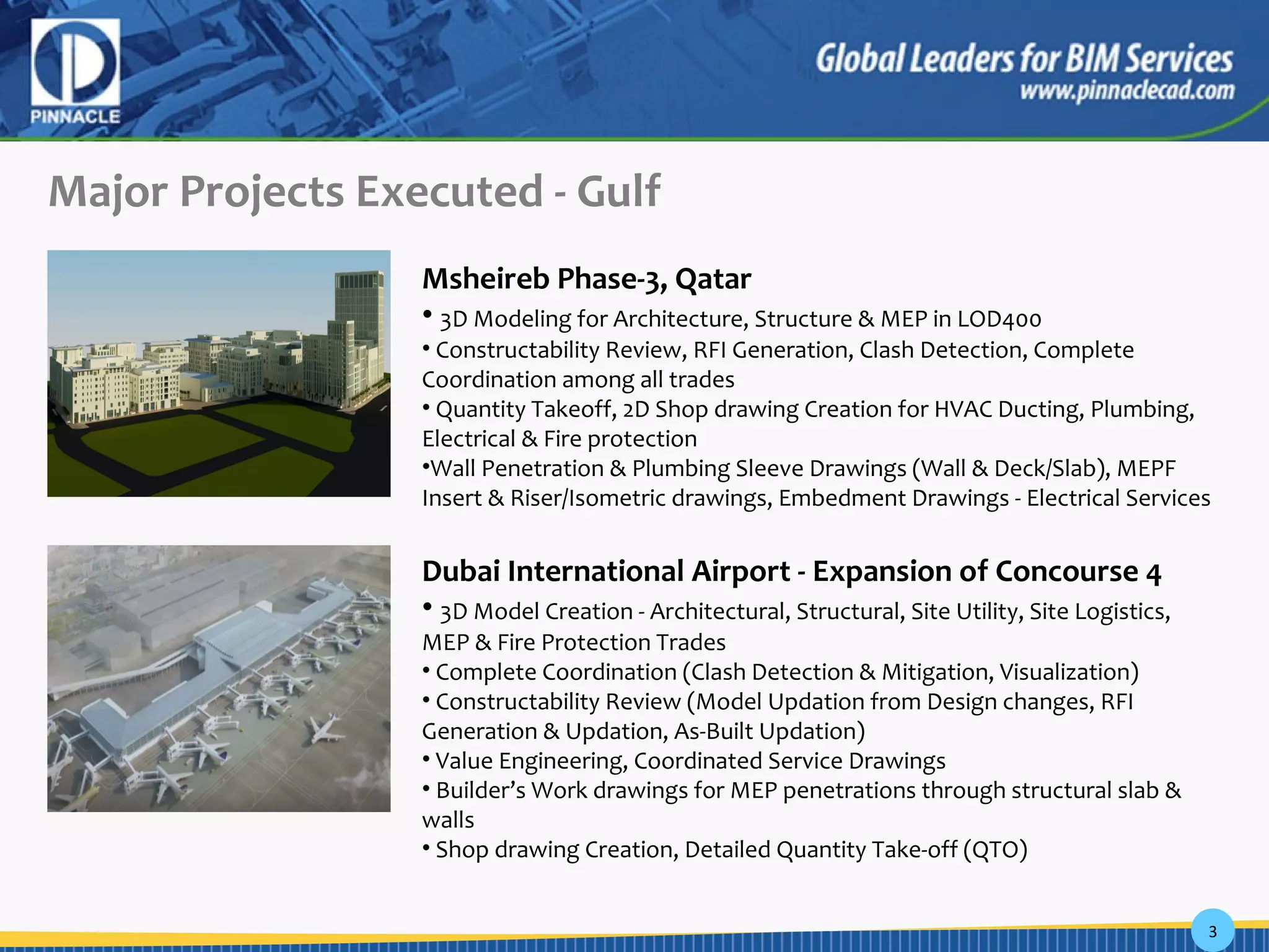 Major BIM Projects of Pinnacle in Gulf | PPT