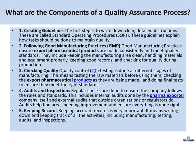 Major Quality Assurance in Pharmaceutical Export From India.pptx ...