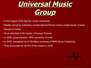 Universal Music Group ,[object Object],[object Object],[object Object],[object Object],[object Object],[object Object],[object Object]