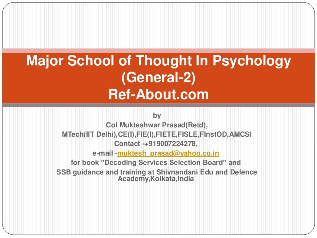Major school of thought in psychology