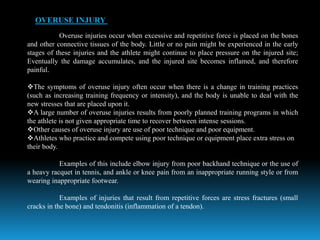 Major sports injuries and classification  of injuries 