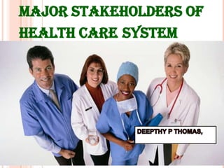 MAJOR STAKEHOLDERS OF
HEALTH CARE SYSTEM

 