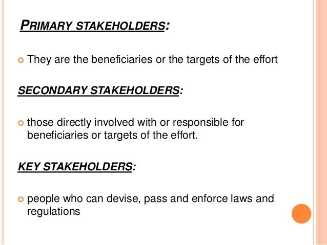 what are primary and secondary stakeholders