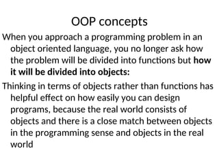 Major terminologies in oop (Lect 2).ppt. Object oriented programming | PPT