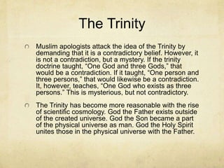 Inerrancy (Cont.)
Another criticism is that man cannot produce a
book without errors. This objection makes two
mistakes:
Man can produce a book without errors - As
Norman Geisler points out, man is perfectly
capable of producing a book without errors.
Some phone and math books contain no errors.
Christians do not claim the Bible is written
merely by man – Christians claim that men
moved by the Spirit wrote an inerrant book.
 