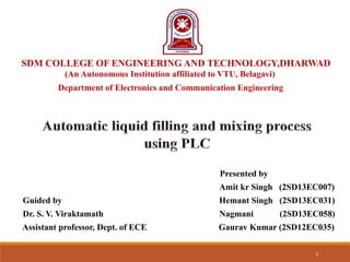 Presented by
Amit kr Singh (2SD13EC007)
Guided by Hemant Singh (2SD13EC031)
Dr. S. V. Viraktamath Nagmani (2SD13EC058)
Assistant professor, Dept. of ECE Gaurav Kumar (2SD12EC035)
SDM COLLEGE OF ENGINEERING AND TECHNOLOGY,DHARWAD
(An Autonomous Institution affiliated to VTU, Belagavi)
Department of Electronics and Communication Engineering
1
 