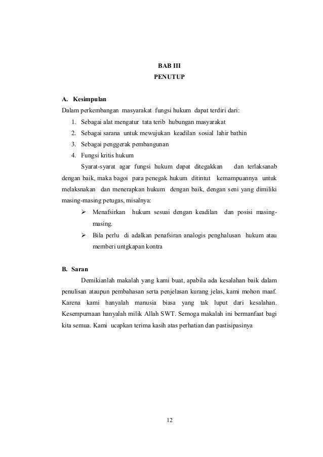Makalah Kedudukan Dan Fungsi Hukum