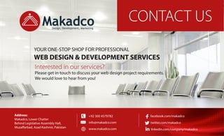 Makadco Brochure - Web Development Pakistan