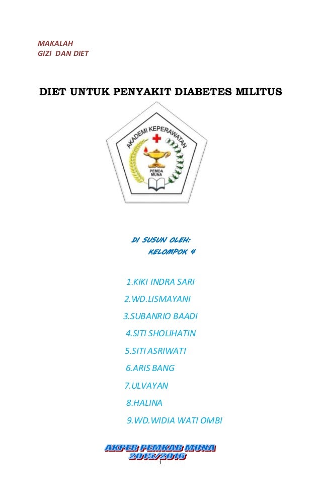 Makala Diet Untuk Penyakit Diabetes Melitus
