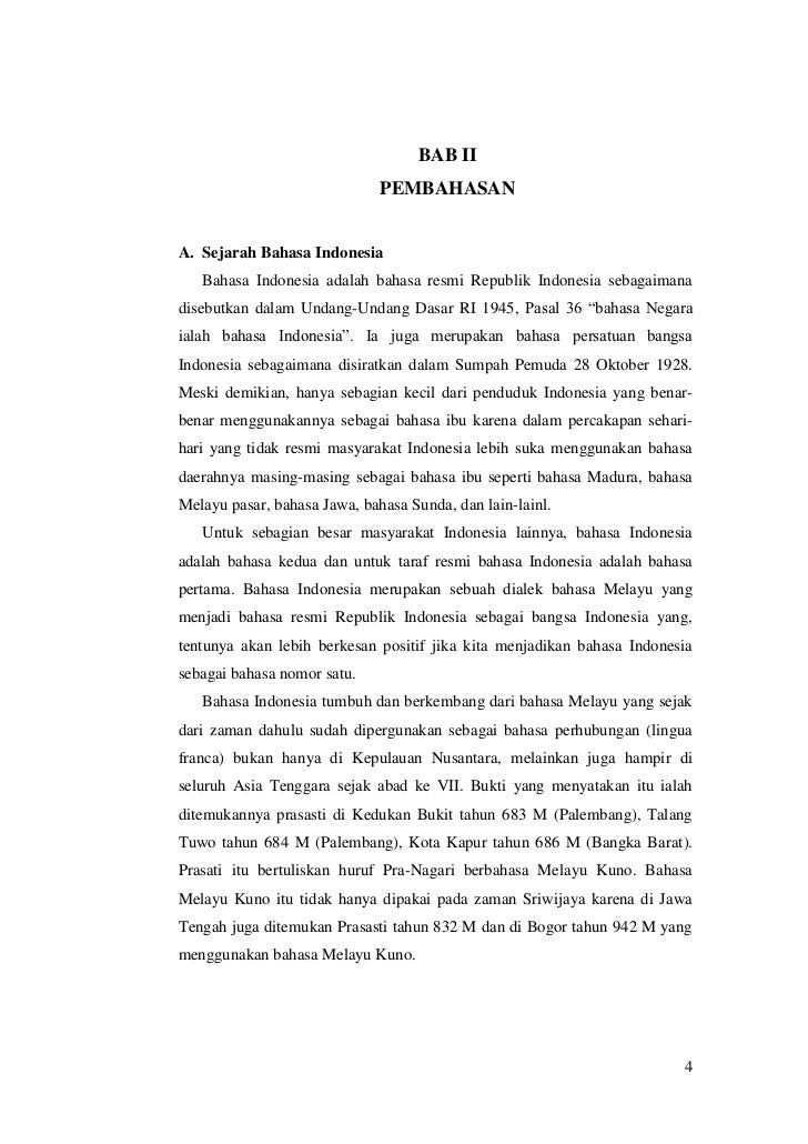 Sejarah dan Kedudukan Bahasa Indonesia