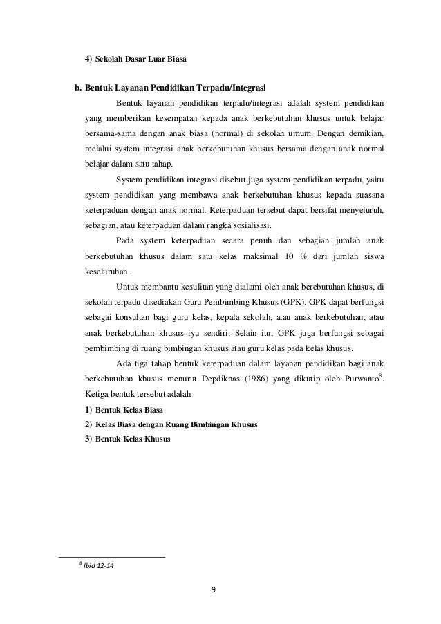 Makalah Psikologi Pendidikan Anak Berkebutuhan Khusus (ABK)