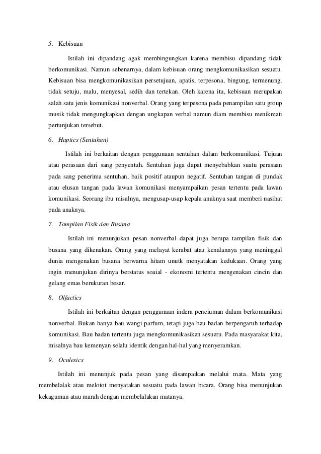 Komunikasi Antar Pribadi Prilaku Pesan Nonverbal