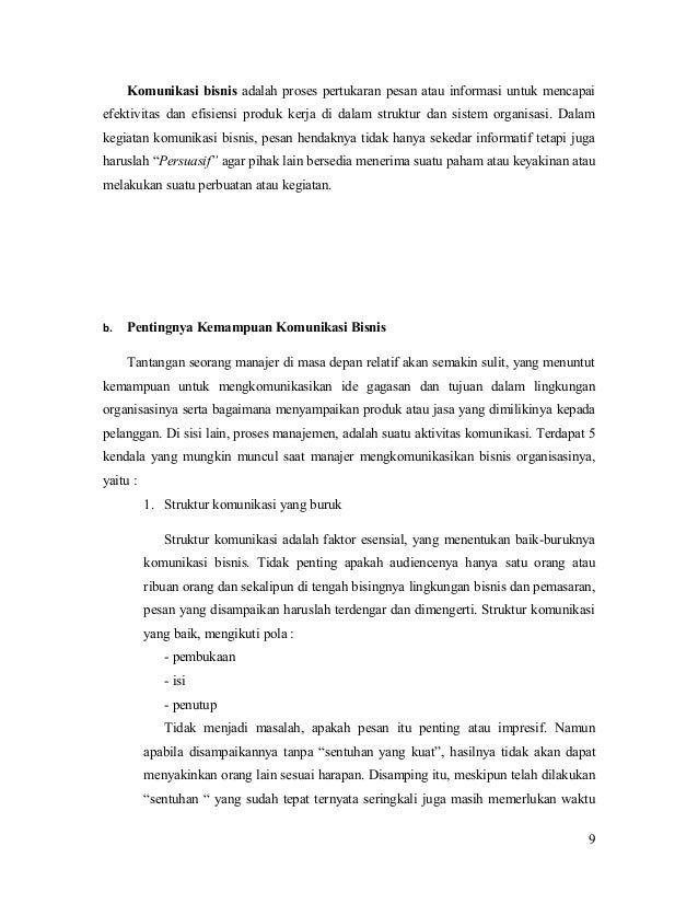 Makalah Komunikasi Bisnis