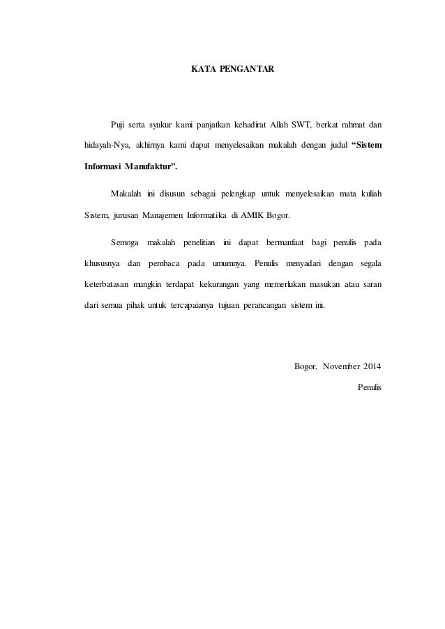 Makalah Sistem Informasi Manufaktur