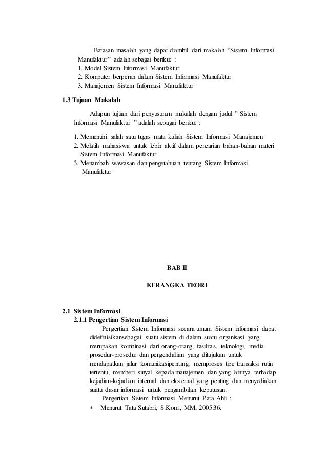 Makalah Sistem Informasi Manufaktur
