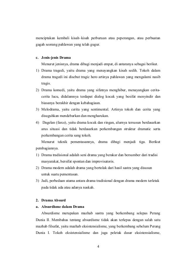 KAJIAN DRAMA ABSURD & REALIS DENGAN MODEL PENGKAJIAN 